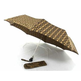 FENDI - 美品 FENDI フェンディ ズッカ柄 2段折り 折りたたみ傘 FENDI - 美品 FENDI フェンディ ズッカ柄 2段折り 折りたたみ傘