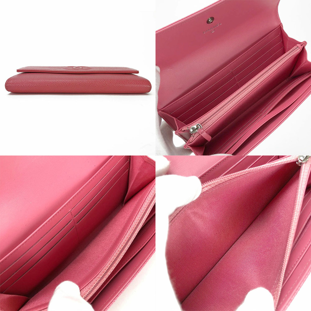 CHANEL - 【中古】 シャネル 長財布 ココマーク キャビアスキン CHANEL - 【中古】 シャネル 長財布 ココマーク キャビアスキン