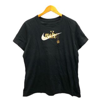 ナイキ(NIKE)のナイキ Tシャツ クルーネック コットン プリント ロゴ 半袖 XL ブラック(Tシャツ(半袖/袖なし))