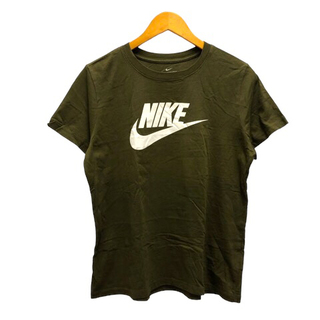 ナイキ(NIKE)のナイキ Tシャツ クルーネック コットン プリント ロゴ 半袖 XL 緑 カーキ(Tシャツ(半袖/袖なし))
