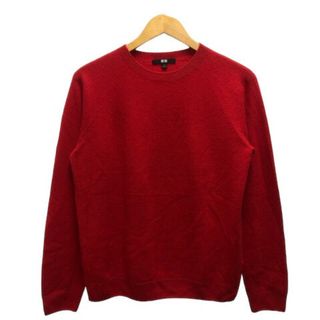 ユニクロ(UNIQLO)のユニクロ ニット セーター カシミヤ 無地 長袖 L レッド レディース(ニット/セーター)