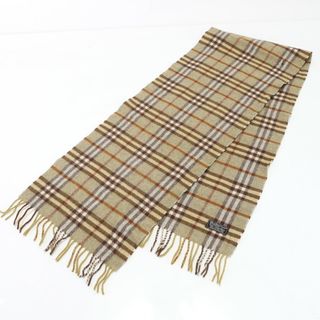 バーバリー(BURBERRY)のバーバリー タグ付 ノバ チェック マフラー ベージュ ストール ショール フリンジ アパレル 秋 冬 メンズ レディース ERE 0219-R14(マフラー)