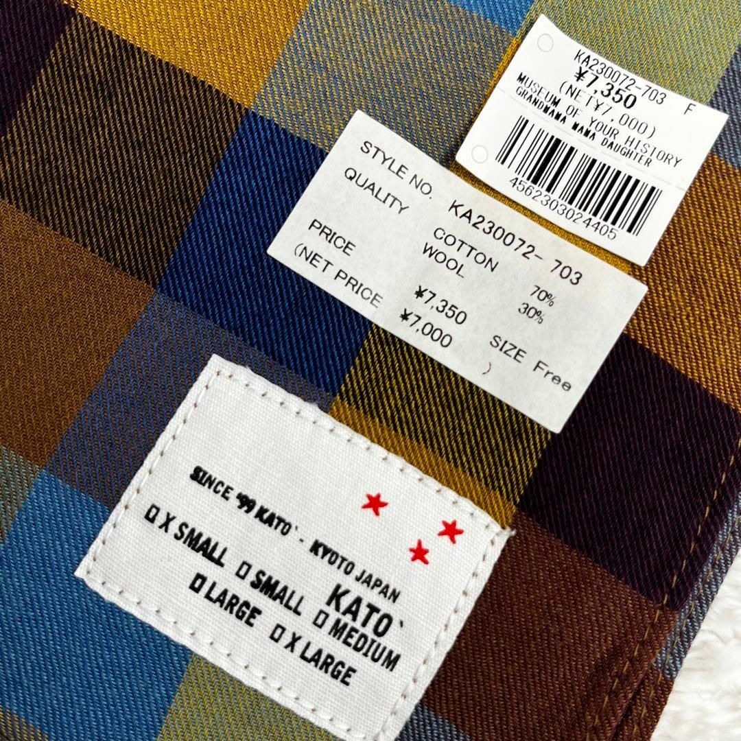 KATO`(カトー)の新品 カトー KATO ストール チェック マルチカラー コットンmix フリー レディースのファッション小物(ストール/パシュミナ)の商品写真