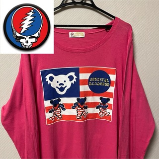 GRATEFUL DEAD BEAR l/s Tshirt Pink(Tシャツ/カットソー(七分/長袖))