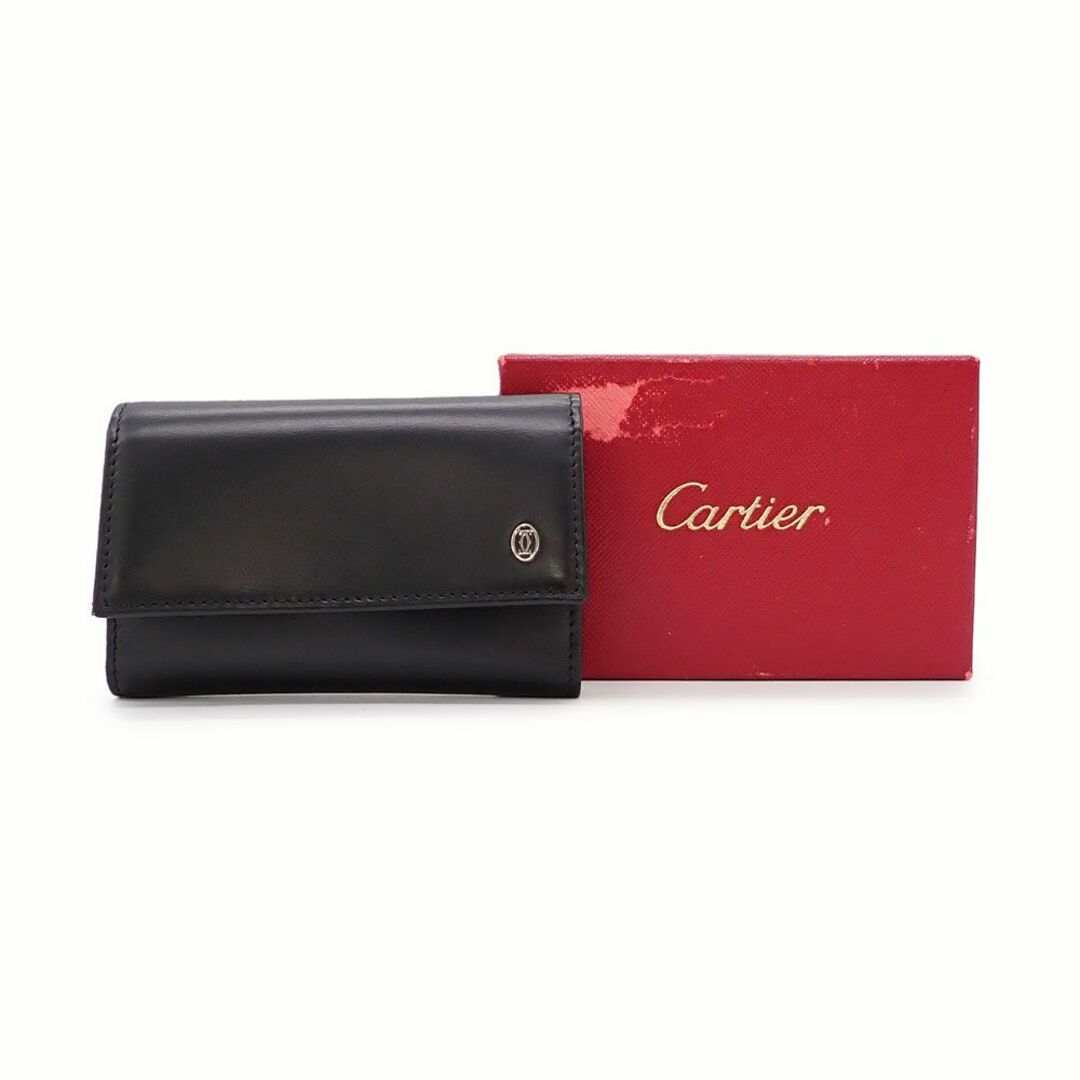 Cartier(カルティエ)の美品 カルティエ パシャライン キーケース 6連 L3000127 ブラック シルバー レザー レディースのファッション小物(キーケース)の商品写真