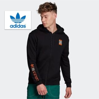 アディダス(adidas)のadidas originals フルジップアップパーカー　ロゴ付き(パーカー)