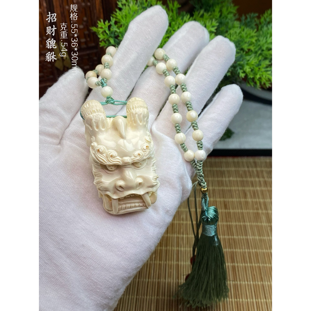 天然マンモス牙美しい手作り彫刻 招財弥勒 置き物(Windstone 天然マンモス牙美しい手作り彫刻 招財弥勒 置き物(Windstone