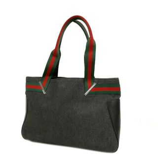 グッチ(Gucci)の★SALE 【4fc3141】グッチ ハンドバッグ/シェリーライン/73983/デニム/ブラック/シルバー金具 【中古】 レディース(ハンドバッグ)