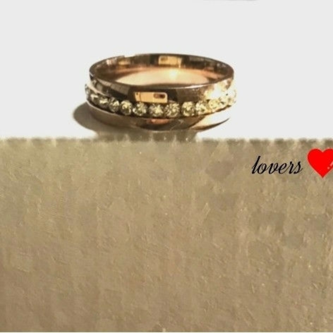 送料無料30号ピンクゴールドスーパーCZダイヤステンレスフルエタニティリング指輪 メンズのアクセサリー(リング(指輪))の商品写真