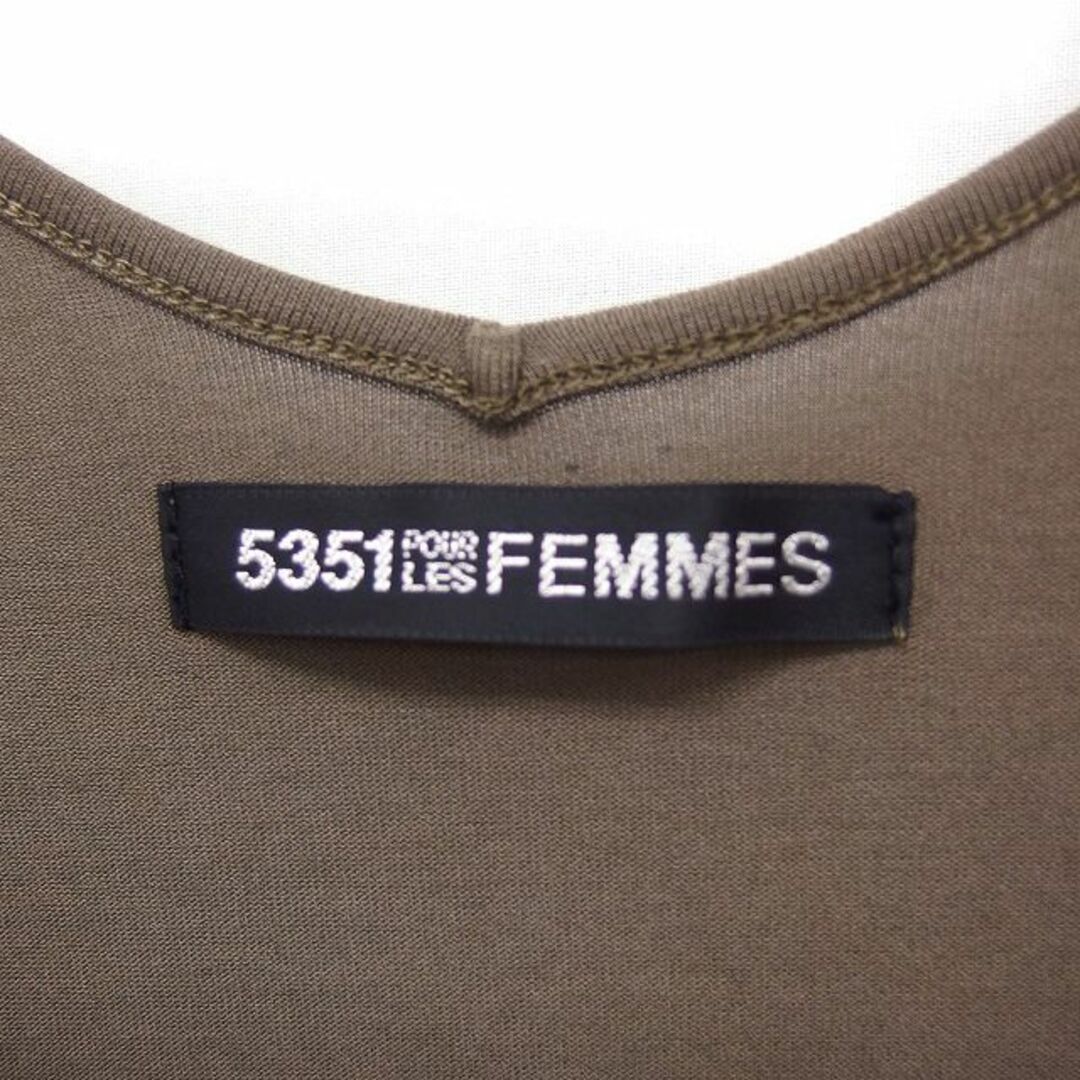 5351 POUR LES FEMMES(ゴーサンゴーイチプーラファム)の5351 POUR LES FEMMES ロングワンピース ノースリーブ カーキ レディースのワンピース(ロングワンピース/マキシワンピース)の商品写真