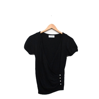 レッセパッセ(LAISSE PASSE)のレッセパッセ ニット セーター 半袖 ビジュー シンプル 38 ブラック 黒(ニット/セーター)