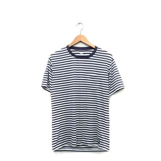 ヘリーハンセン(HELLY HANSEN)のヘリーハンセン カットソー Tシャツ 半袖 胸ポケット ボーダー M パープル(カットソー(半袖/袖なし))