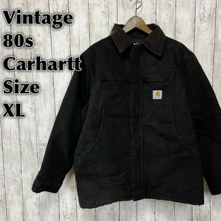 カーハート(carhartt)の80年代ビンテージ　星タグ　黒ブラック　カーハート　ビッグサイズダックジャケット(ブルゾン)