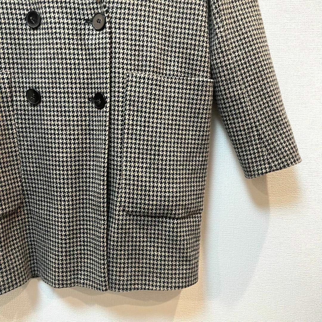 ZARA(ザラ)の【美品】ZARA(ザラ) 千鳥チェック柄 ダブルボタンチェスターコート アウター レディースのジャケット/アウター(チェスターコート)の商品写真