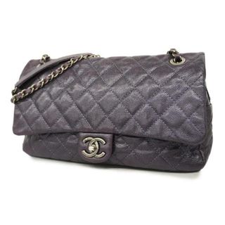 シャネル(CHANEL)の★SALE 【4fd3330】シャネル ショルダーバッグ/マトラッセ/Wチェーン/キャビアスキン/パープル/シルバー金具 【中古】 レディース(ショルダーバッグ)