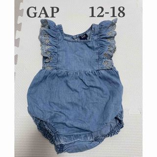 ベビーギャップ(babyGAP)のGAPbaby デニムロンパース　12-18M(ロンパース)