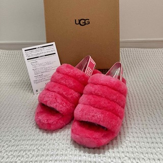 アグ(UGG)の新品　アグ　ugg　サンダル　ムートン　ピンク　ファー　派手　23 プレゼント(サンダル)