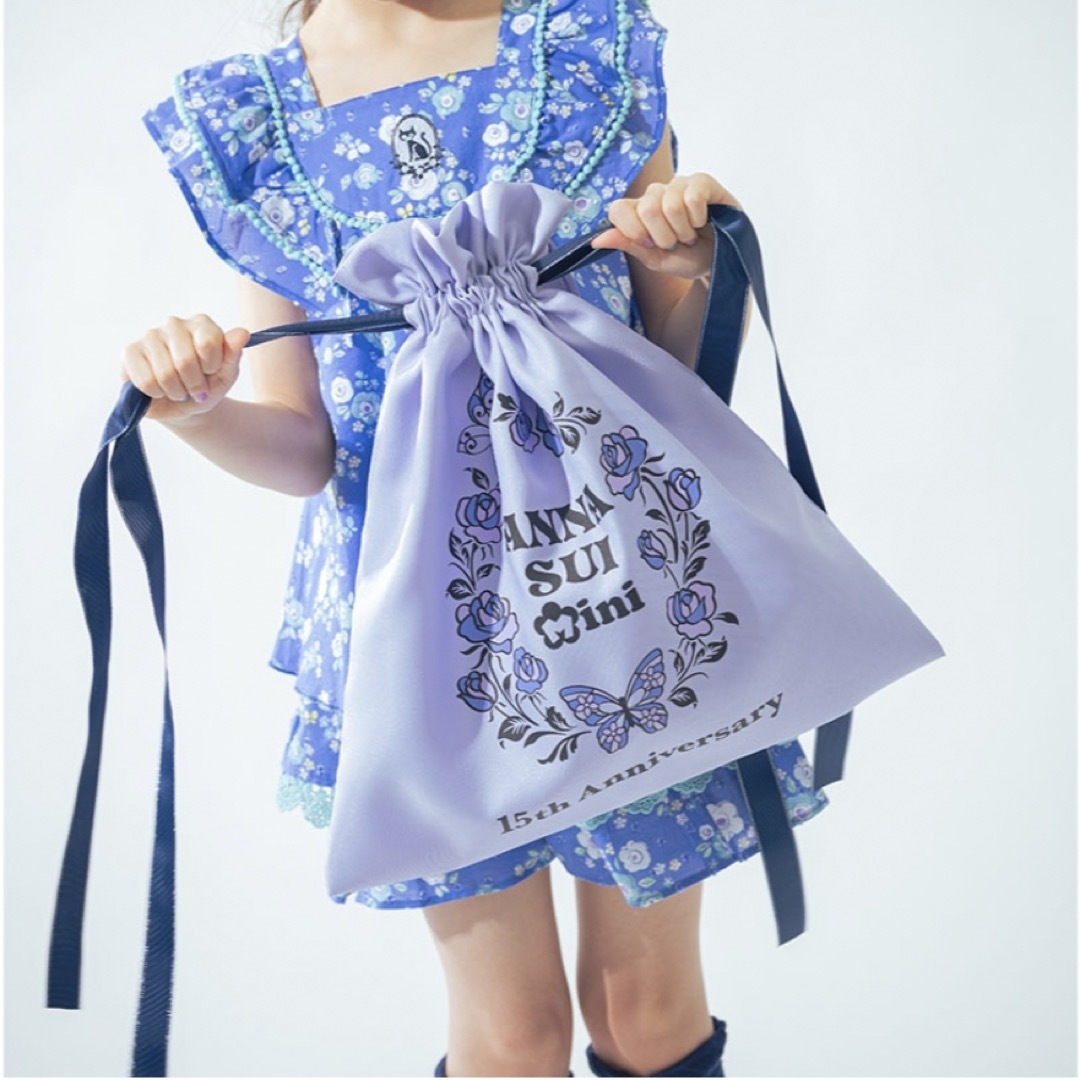 ANNA SUI mini(アナスイミニ)の新品 アナスイミニ ANNA SUI mini 直営店限定 バッグ エコ 巾着 キッズ/ベビー/マタニティのこども用バッグ(トートバッグ)の商品写真