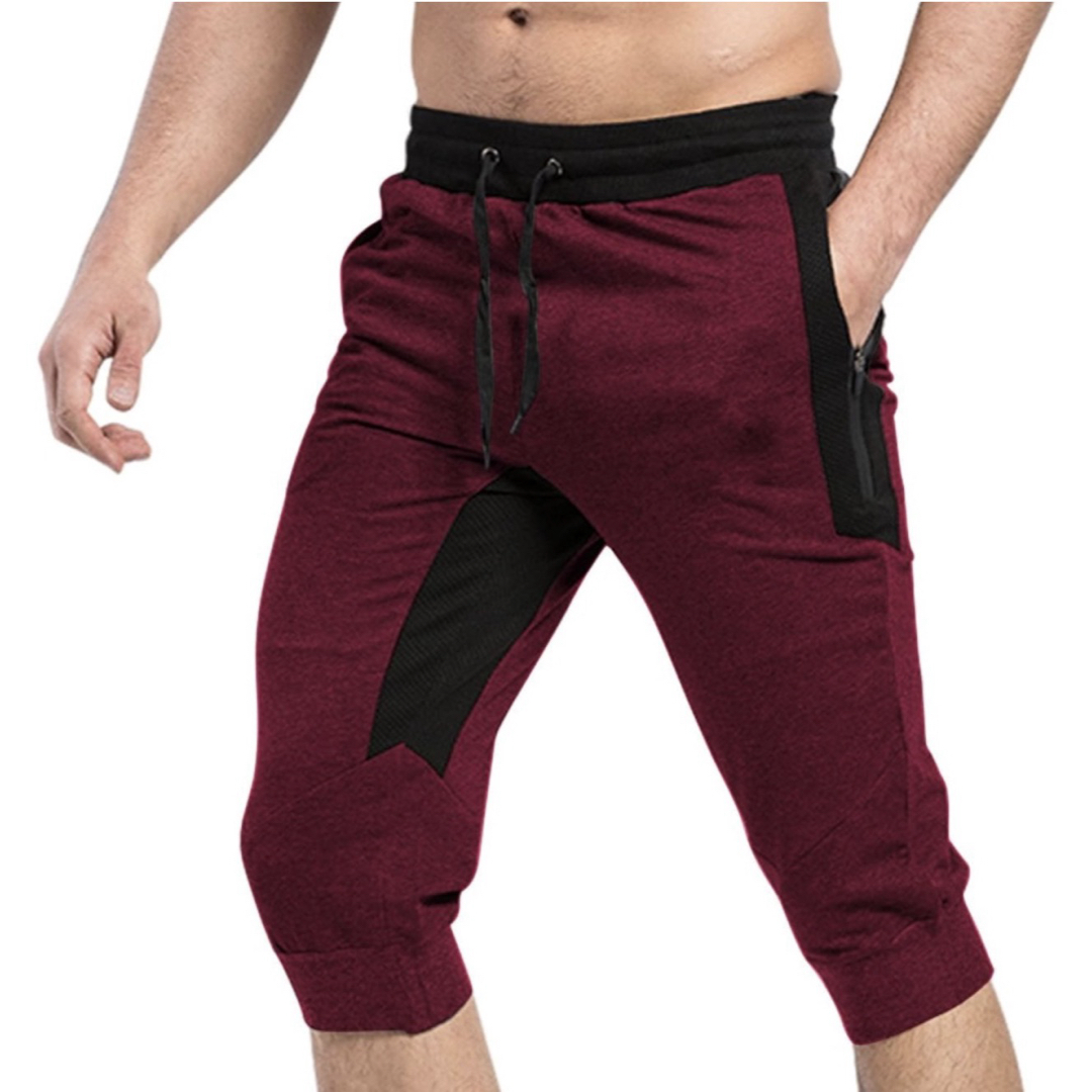 ジョガーパンツ メンズ トレーニング 7分丈パンツ ジム ウェア ハーフパンツ メンズのパンツ(ショートパンツ)の商品写真