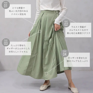 新品タグ付き　FashionBerry ナイロンギャザーロングスカート(ロングスカート)