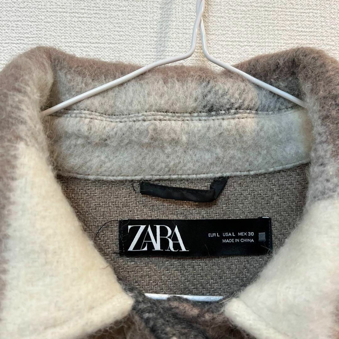 ZARA(ザラ)のZARA(ザラ) ブロックチェック柄BACKフリンジジャケット アウター レディースのジャケット/アウター(ブルゾン)の商品写真