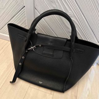 celine - CELINE セリーヌ レザー リボン ハンド バッグ ネイビーx