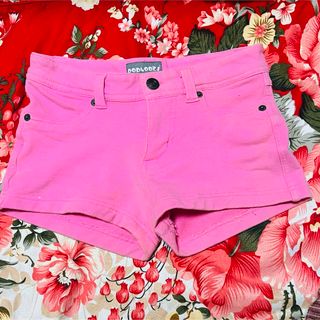 ★海外インポート★POPLOOKS★モレトン★pinkショートパンツ★中古XS(ショートパンツ)