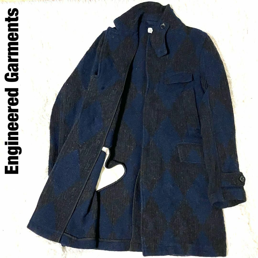 Engineered Garments(エンジニアードガーメンツ)のエンジニアードガーメンツ　ロングコート　ネイビー　1 マッドデザイン　ウール メンズのジャケット/アウター(その他)の商品写真