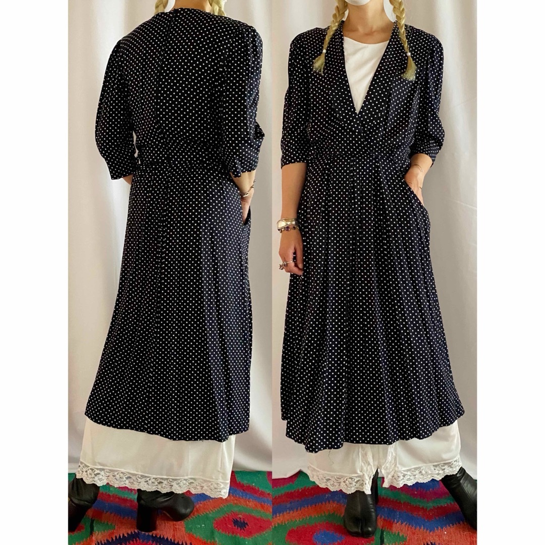 古着 70s USA ビンテージ アンティーク 水玉 ドレス ワンピース 古着 70s USA ビンテージ アンティーク 水玉 ドレス ワンピース