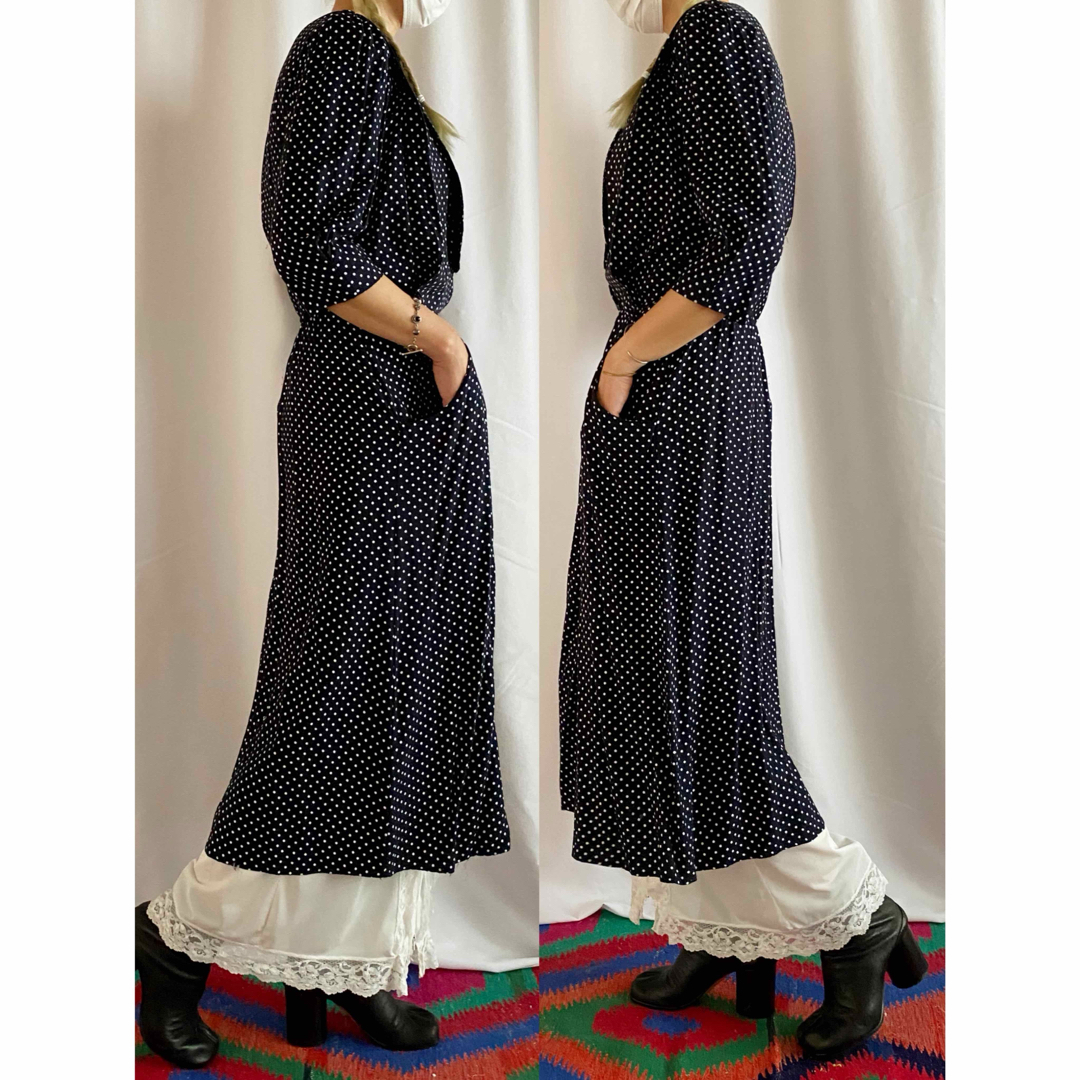 古着 70s USA ビンテージ アンティーク 水玉 ドレス ワンピース 古着 70s USA ビンテージ アンティーク 水玉 ドレス ワンピース