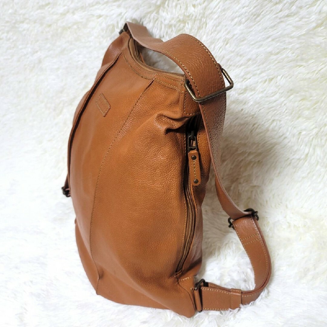 美品】マザーハウス 2way リュック ショルダーバッグ キャメル 美品】マザーハウス 2way リュック ショルダーバッグ キャメル