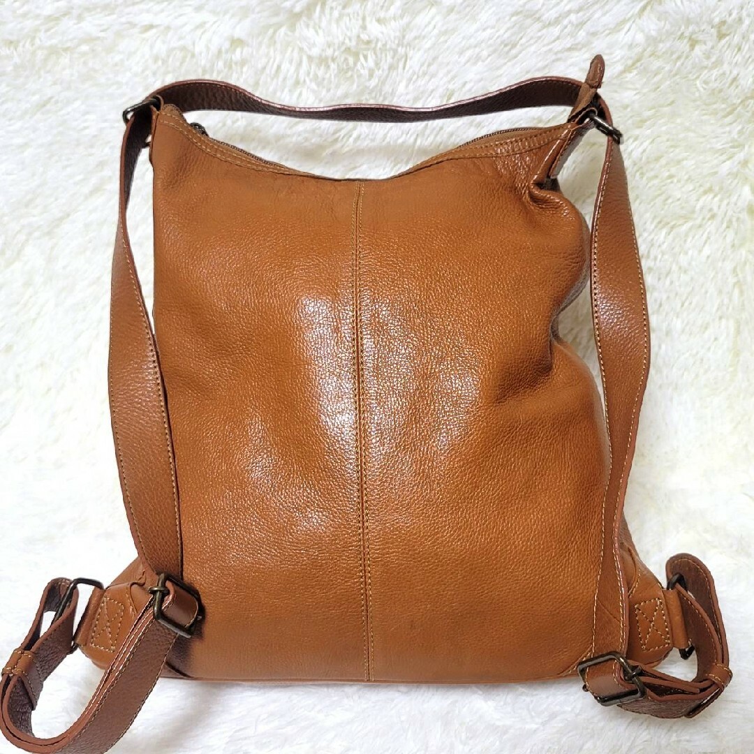 美品】マザーハウス 2way リュック ショルダーバッグ キャメル 美品】マザーハウス 2way リュック ショルダーバッグ キャメル