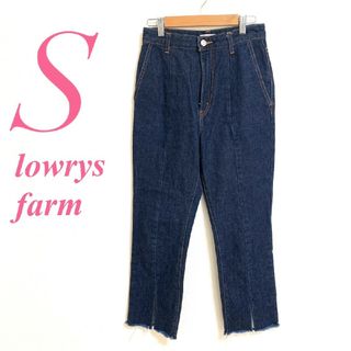 ローリーズファーム(LOWRYS FARM)のローリーズファーム　デニムパンツ　S　ネイビー　フリンジ　スリット　綿100%(デニム/ジーンズ)