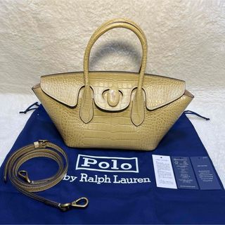 ポロラルフローレン(POLO RALPH LAUREN)の【極美品】ラルフローレン　エンボスド レザー ミディアム サッチェル　2way(ショルダーバッグ)