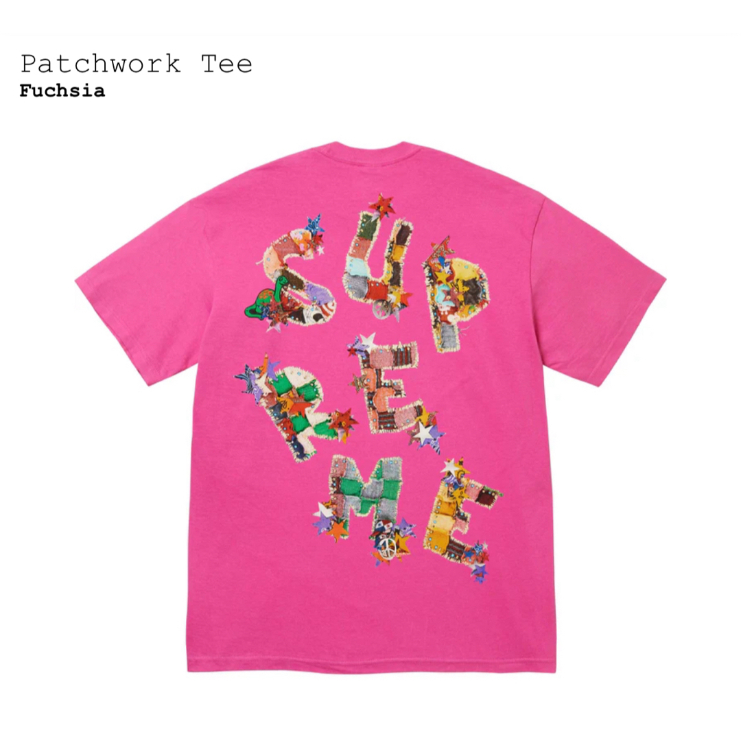 Supreme(シュプリーム)のSupreme Patchwork Tee Fuchsia Lサイズ メンズのトップス(Tシャツ/カットソー(半袖/袖なし))の商品写真