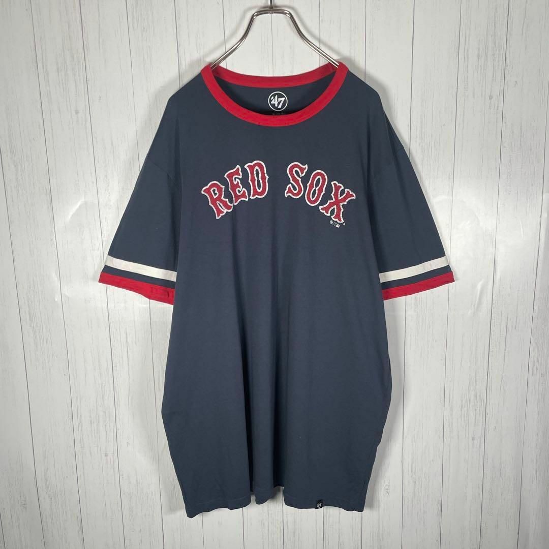 VINTAGE(ヴィンテージ)の[古着]ビンテージ　半袖　リンガーTシャツ　プリント　レッドソックス　ネイビー メンズのトップス(Tシャツ/カットソー(半袖/袖なし))の商品写真