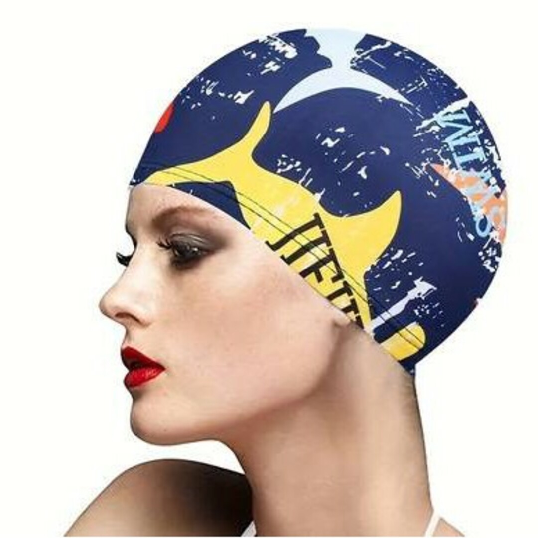 【Swiming Cap】スイミング　キャップ　水泳　帽子　ブルー スイムキャッ レディースの水着/浴衣(その他)の商品写真