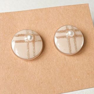 キラキラ ゴールド パール ピアス ステンレス かわいい 上品【No.171】(ピアス)