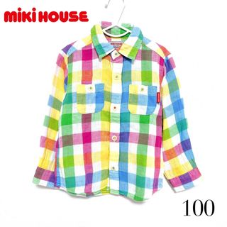 ミキハウス(mikihouse)のミキハウス　長袖シャツ　チェック柄　100 男の子　春服　シャツ　長袖(ブラウス)