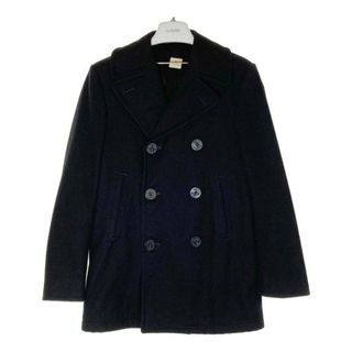 ★U.S.NAVY ユーエスネイビー 米海軍 DSCP PEA COAT ウール ピーコート ブラック size36(ピーコート)