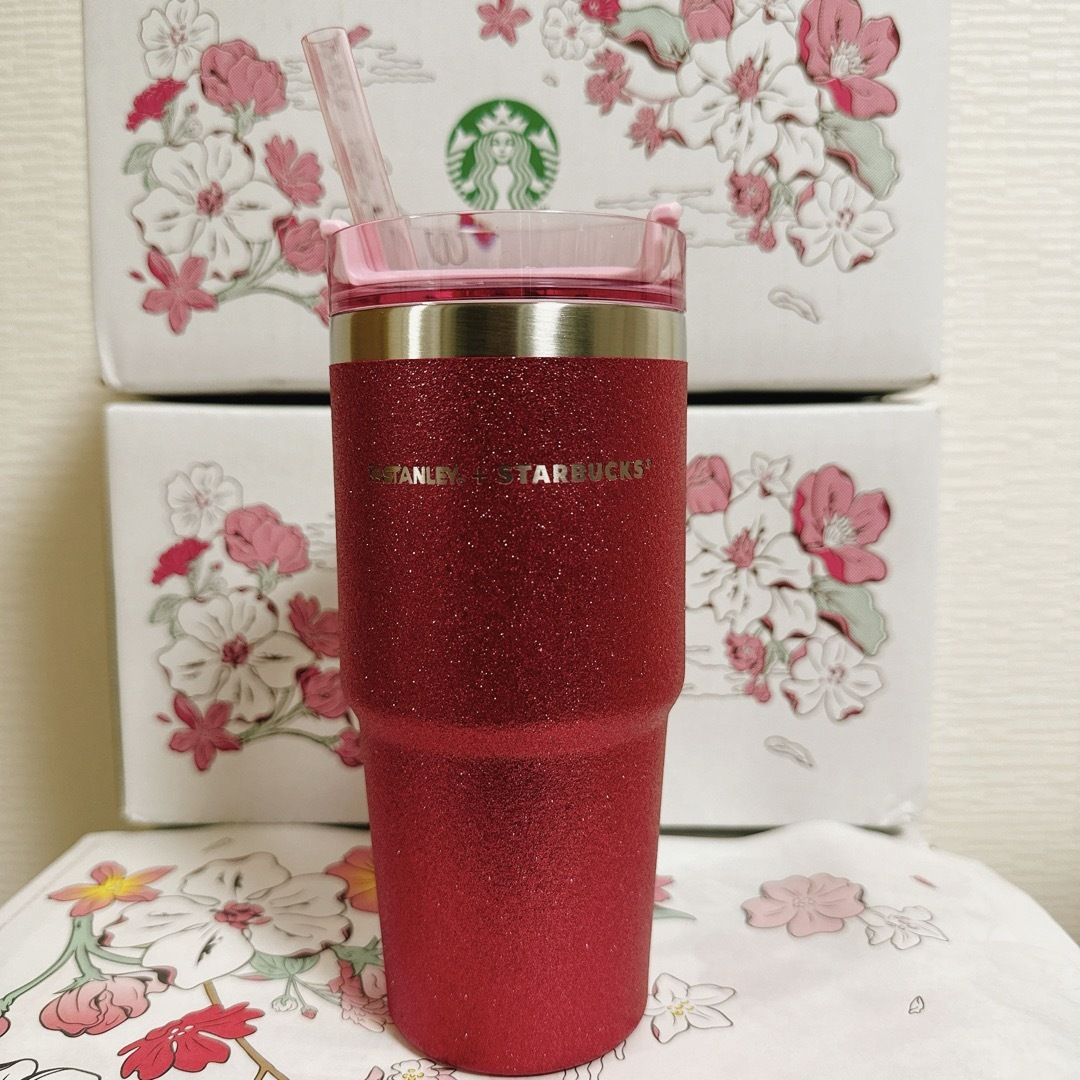 Starbucks(スターバックス)の3WAYステンレスタンブラー　STANLEYグリッタービビッドピンク　473ml インテリア/住まい/日用品のキッチン/食器(タンブラー)の商品写真