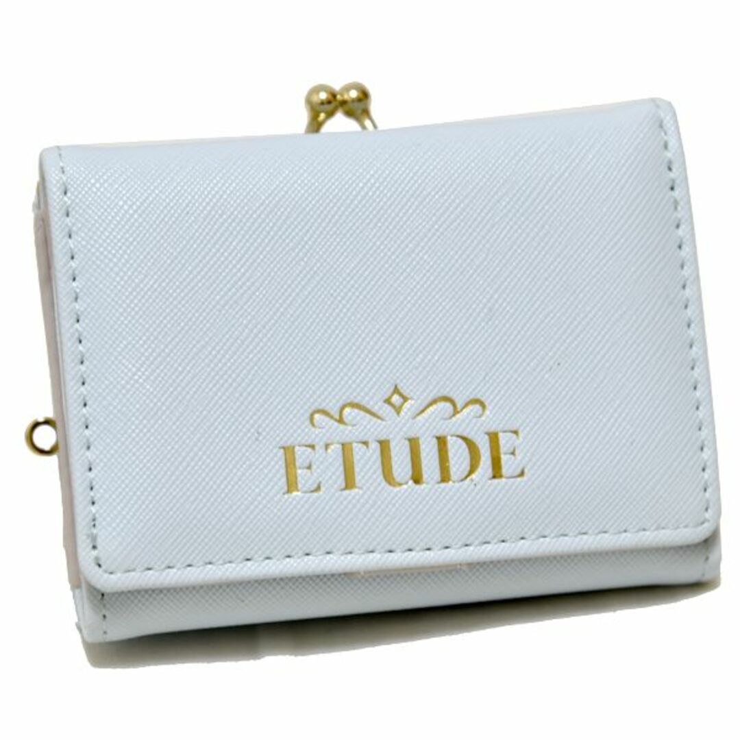 新品 ETUDE がま口 コンパクトウォレット エチュード 三つ折り財布 水色 レディースのファッション小物(財布)の商品写真