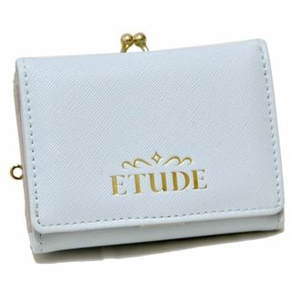 新品 ETUDE がま口 コンパクトウォレット エチュード 三つ折り財布 水色(財布)