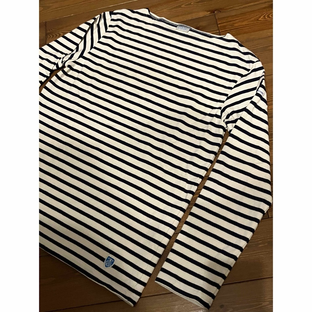 ORCIVAL(オーシバル)の美品　大人気　オーチバル　メンズ　バスクシャツ　3 ホワイト×ネイビー メンズのトップス(Tシャツ/カットソー(七分/長袖))の商品写真