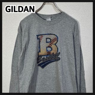 ギルタン(GILDAN)の【ギルダン】長袖Tシャツ　ロンT　90s野球ベースボール　デカロゴグレー＆(Tシャツ/カットソー(七分/長袖))