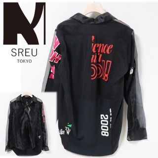 《SREU》新品 ユニセックス パッチワーク リメイクシースルーシャツ 2(M)(シャツ)