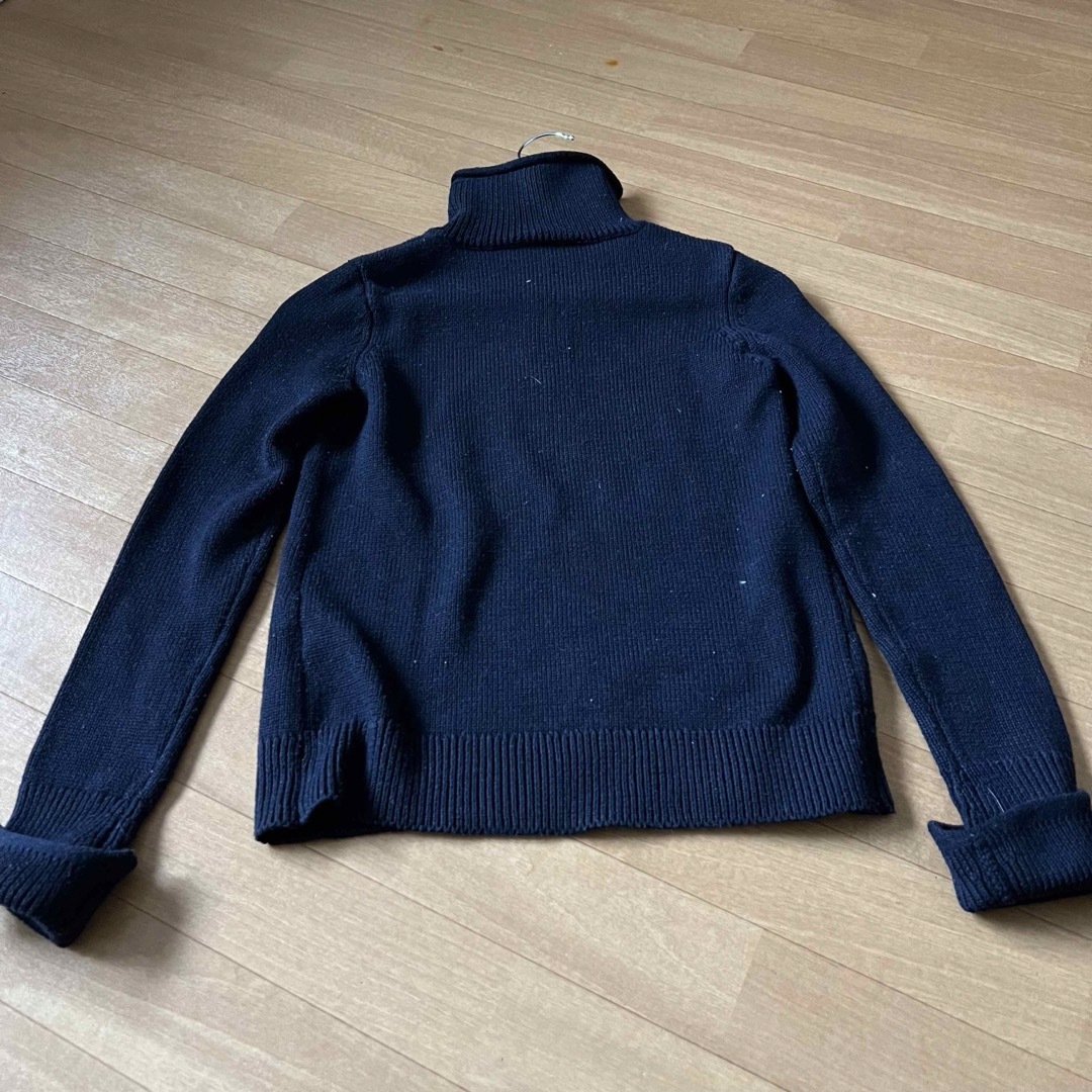 ZARA(ザラ)のZARA ジップアップ　ニット　ネイビー レディースのトップス(ニット/セーター)の商品写真