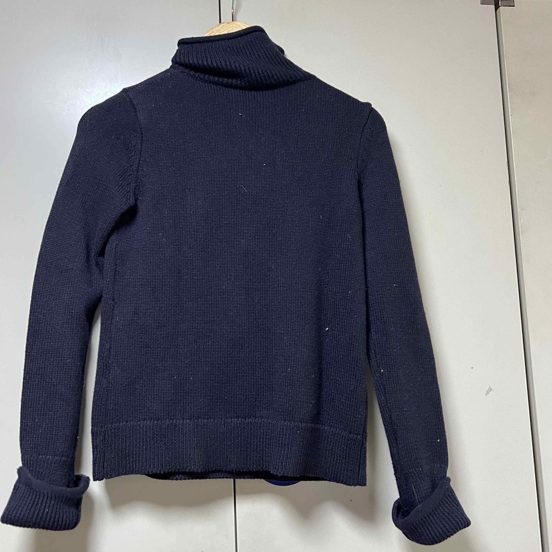 ZARA(ザラ)のZARA ジップアップ　ニット　ネイビー レディースのトップス(ニット/セーター)の商品写真