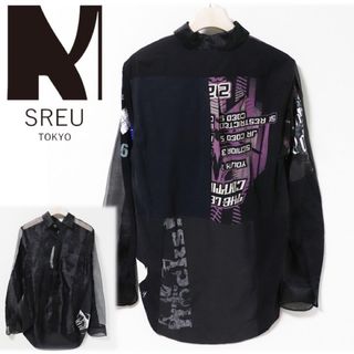 《SREU》新品 ユニセックス パッチワーク リメイクシースルーシャツ 1(シャツ)