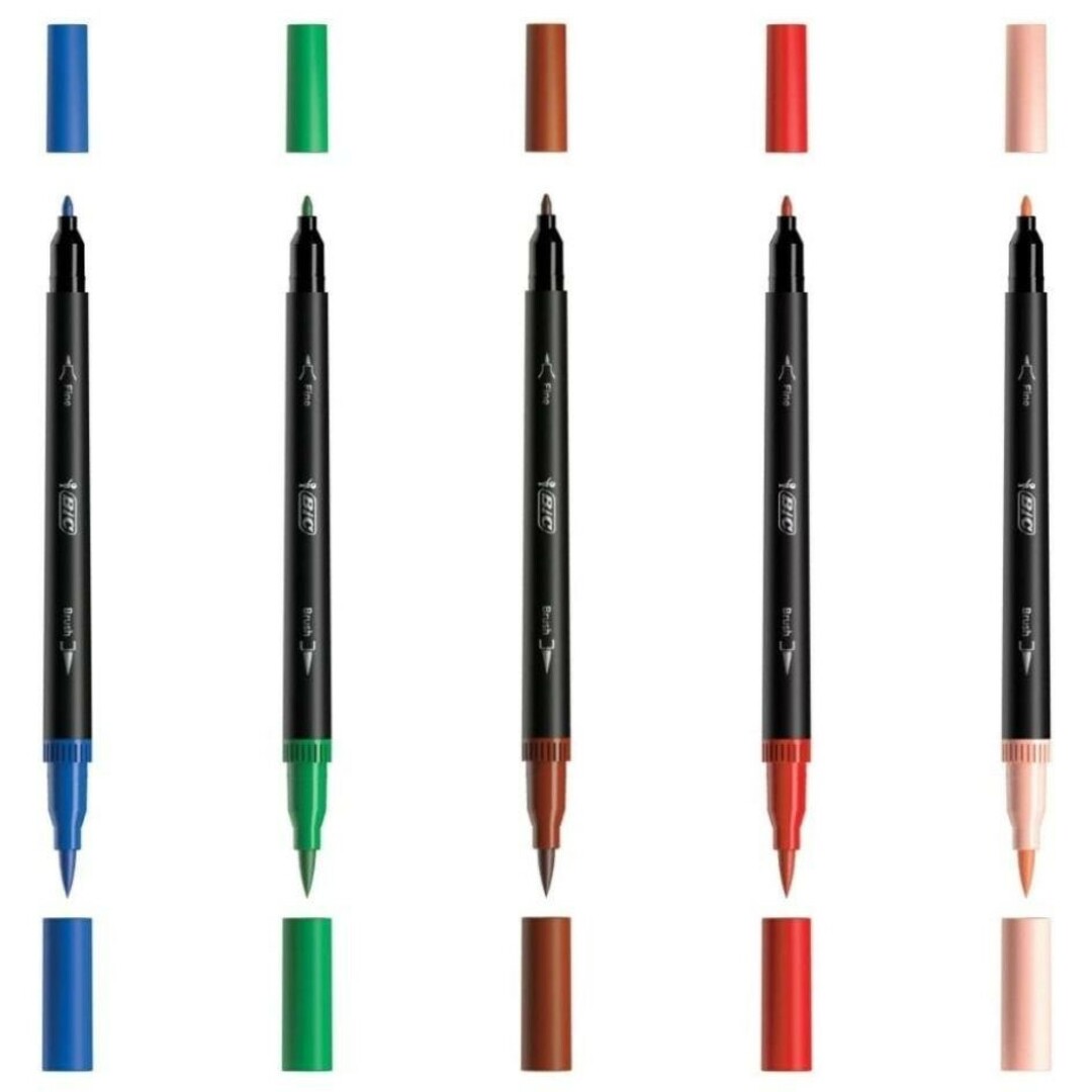 11色セット‼️水性ペン 2in1 デュアルチップ マーカー 筆ペン 速乾性 インテリア/住まい/日用品の文房具(ペン/マーカー)の商品写真